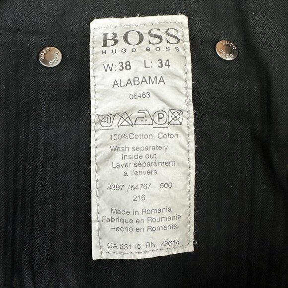 Hugo Boss Pants Mens 38 Alabama Gray Cotton Flat Front Pockets Straight Chino - Picture 9 of 10
